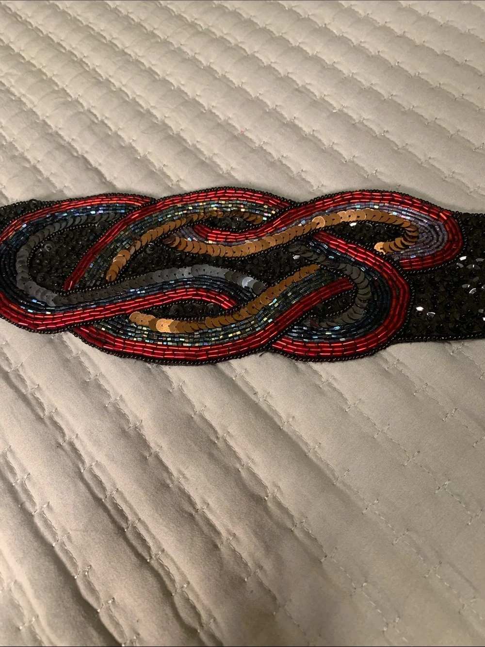 Milor Sequins & Beads Vintage wide wrap Belt Like NEW Adjustable Size S-M 31+”